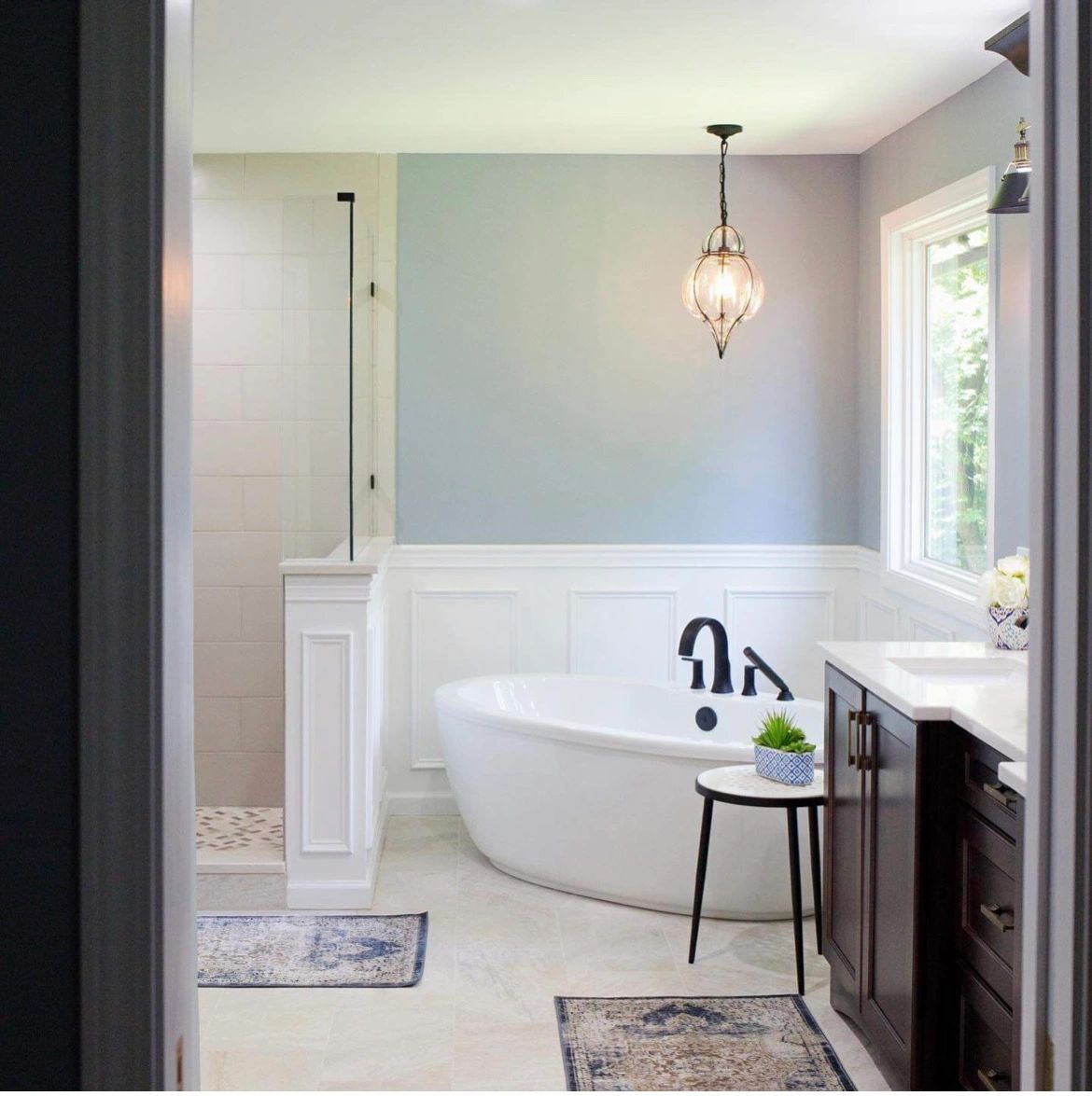 Luxury bathroom with soaking tub
